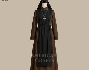 Catholic Nun Habit Religious Robe Sisters Dress Modest Church Clothing Full Length Habit Clergy Wear Custom Fit