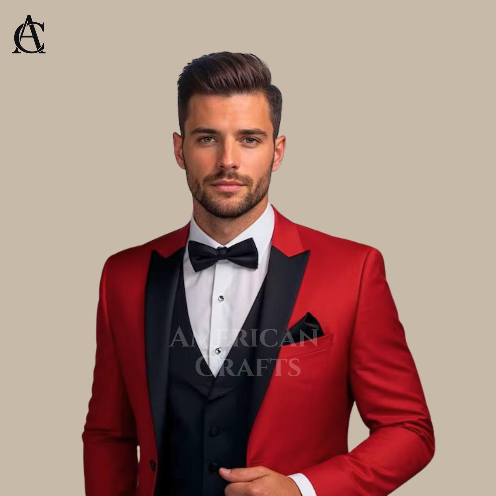 Men Red and Black Tux - Etsy