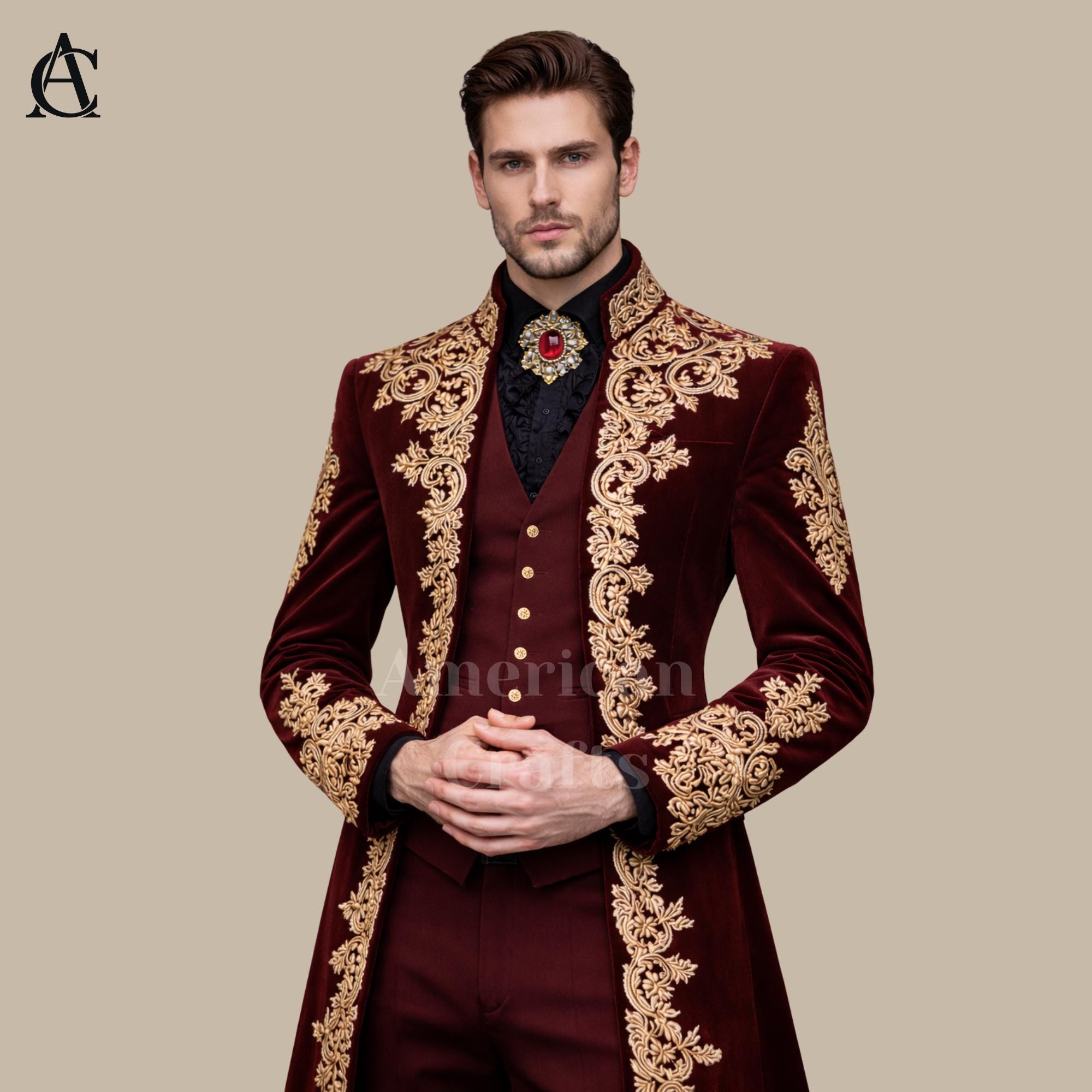 royal formal dress for men Luxury African Men Kaftan | Custom Sizing main image 1