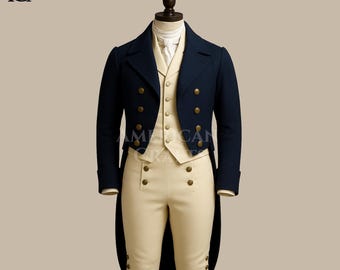 Regency Tailcoat for Men •  Georgian Victorian Suit • Historical Reenactment Outfit • Custom Made Tailcoat & Breeches
