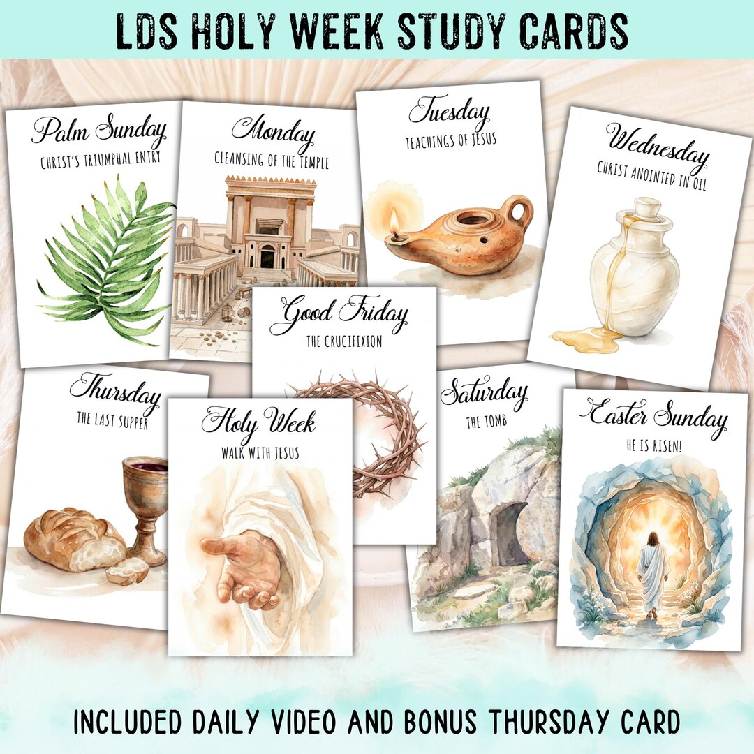 LDS Holy Week Study Cards, Printable Easter Story, LDS Easter Advent ...