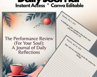 Mindfulness Journal | 365 Motivational Quotes, PLR Canva Template (Printable)