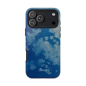 OCEAN BLOOM スマホケース | ブルーサンプリント フローラル | ヴィンテージ風デザイン