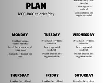 7 Day Healthy Meal Plan  Weight Loss Meal Prep Guide