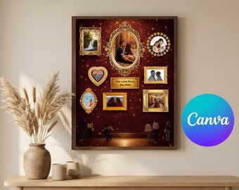 Personalized Museum Couple Poster | Editable Romantic Anniversary Gift (Digital Download) | canva Template