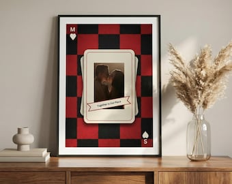 Personalized Playing Card Photo Poster, Anniversary Gift (Digital Download)