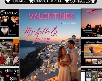Couple Magazine template, Valentines Gift, Canva Editable