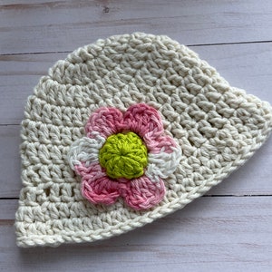 Cream Bucket Hat, Crochet Baby Hat, Newborn Hat, Baby Hat, Bucket Hat,  Baby Bucket Hat, Baby Girl Hat, Summer Sun Hat
