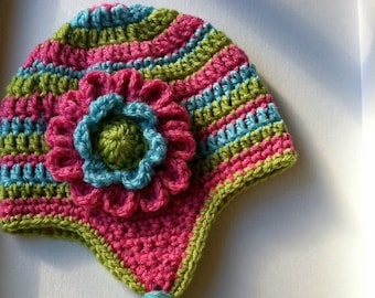CRoChet PAtTerN, Crochet Hat, Cutest Earflap Hat Ever, Instant Download, Child Hat Pattern, Pattern Crochet Hat, Crochet Child Hat Pattern