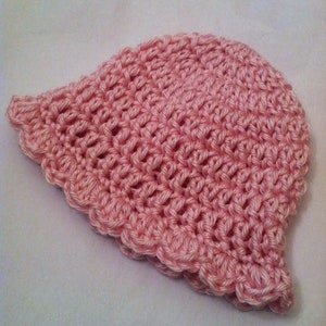 Crochet Baby Hat Pattern, Crochet Baby Hat, Crochet Baby Hat Pattern, Crochet Baby Hat with Ruffle, Baby Girl Hat, Newborn Hat