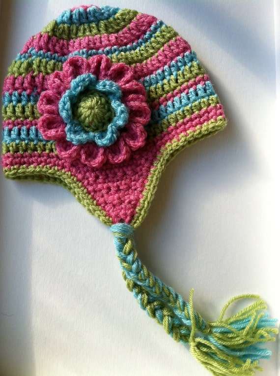 crochet baby hat with ear flaps