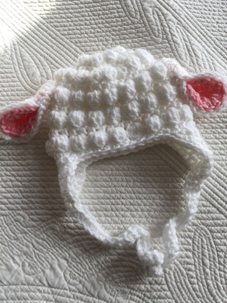 Easter Lamb Hat Lamb Hat White and Pink Crochet Little Lamb Etsy