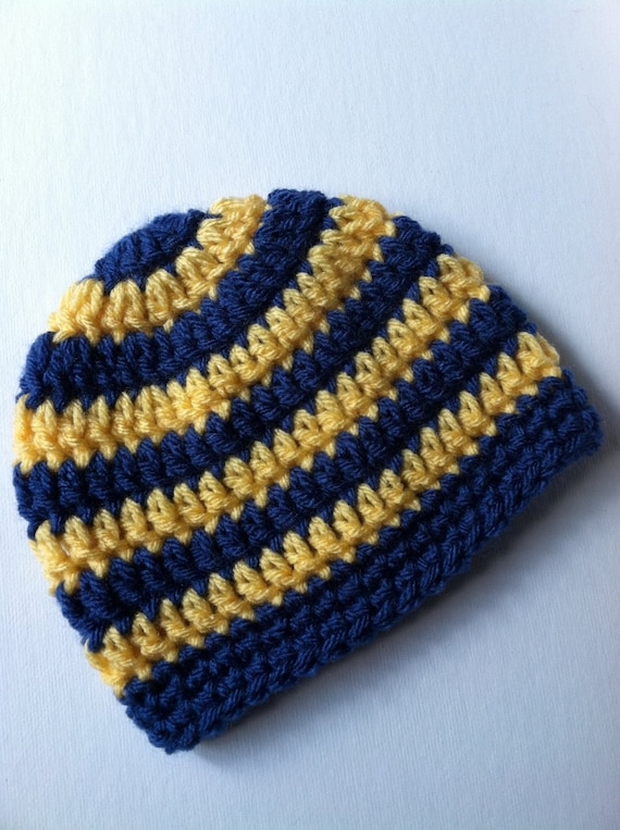 YELLOW STRIPED BEANIE, NEWBORN YELLOW STRIPED BEANIE, NEWBORN