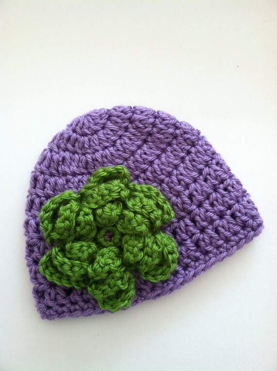 Crochet Baby Hat With Flower, Crochet Baby Hat, Newborn Hat, Baby