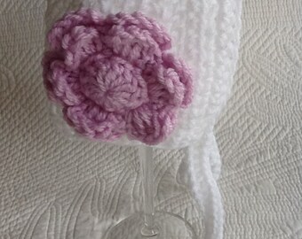 Easter Bonnet, Easter, White Easter Bonnet, Crochet Baby Bonnet with Flower, Newborn Hat, Baby Girl Hat, Crochet Baby Hat