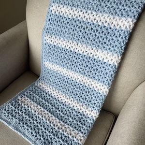 Crochet Baby Blanket Pattern, Nautical Stripes Baby Blanket, Baby Blanket Pattern, Baby Afghan Pattern, Baby Afghan Pattern