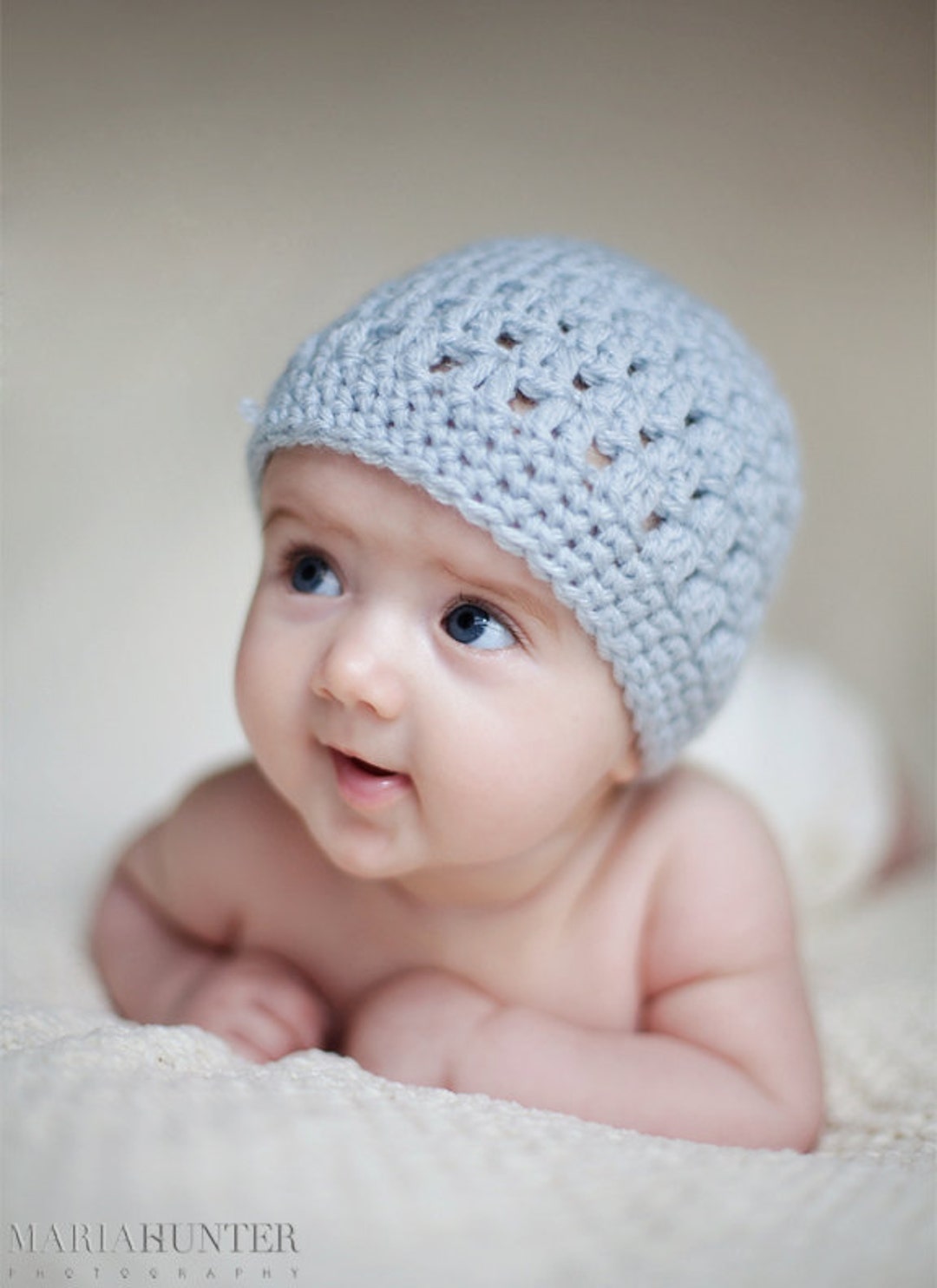 Blue Crochet Baby Hat, Crochet Baby Hat, Newborn Hat, Baby Hat, Blue