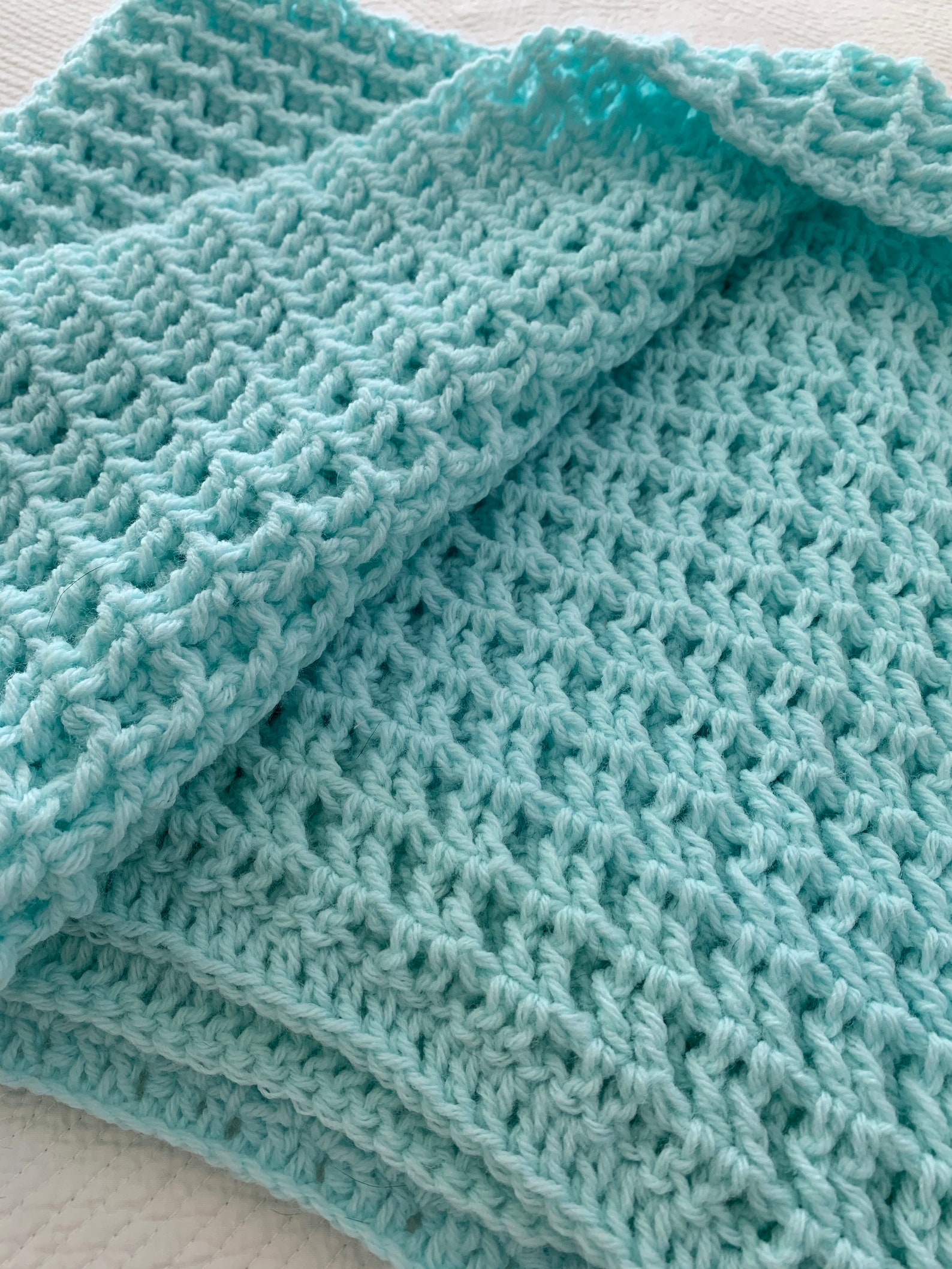 Baby Afghan Aqua Baby Blanket Cozy Baby Afghan Crochet Baby Etsy