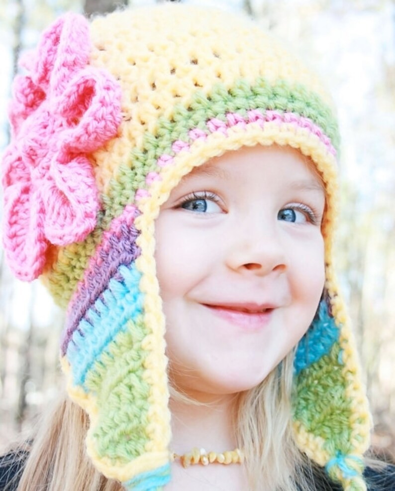 CRoChet PAtTerN, Crochet Hat Pattern, Crochet Earflap Hat Pattern, Child Hat Pattern, Pattern Crochet Hat, Crochet Child Hat Pattern image 4