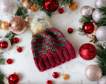 Crochet Baby Beanie, Crochet Beanie in Red, Crochet Child Beanie, Crochet Beanie, Winter Hat, Beanie Size 3 6 months