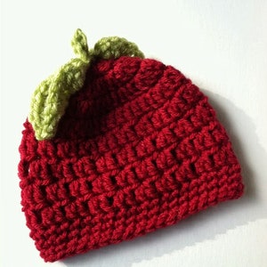 Crochet Apple Baby Hat Pattern, Red Apple Crochet Baby Hat Pattern, Autumn Hat for Baby, Apple Crochet Baby Hat Pattern, Apple Hat