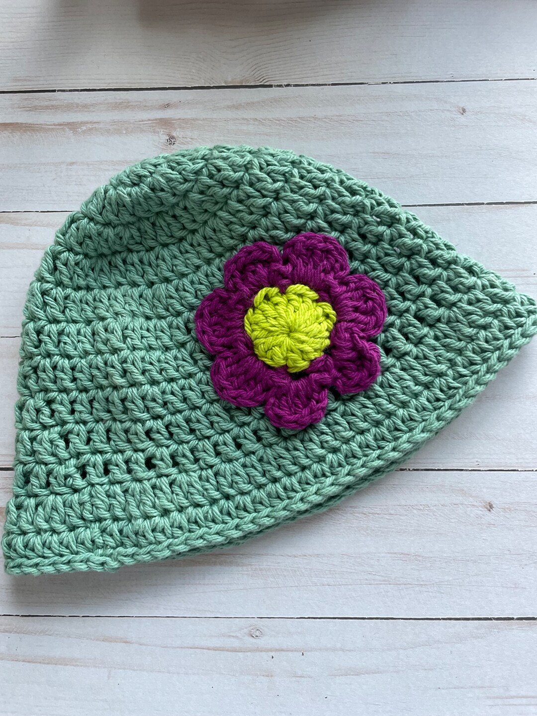 Green Bucket Hat, Crochet Baby Hat, Newborn Hat, Baby Hat, Bucket Hat