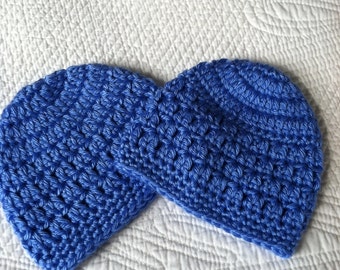 Twin Blueberry Beanies, Crochet Baby Hat, Newborn Hat, Baby Hat, Crochet Baby Beanie, Photo Prop for Twins