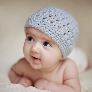 CRoChet PAtTerN, Baby Beanie Pattern, Crochet Beanie Pattern, Baby Beanie in Blue, Crochet Baby Hat Pattern