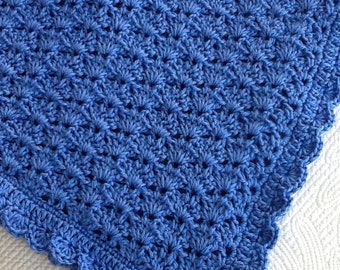 Blue Baby Afghan, Blue Crochet Baby Afghan, Crochet Baby Blanket, Newborn Baby Blanket, Crochet Baby Afghan Boy, Crochet Blanket Handmade