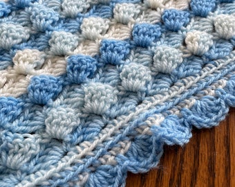 Blue Crochet Baby Afghan, Crochet Baby Afghan, Crochet Baby Blanket, Baby Afghan Crochet,Newborn Boy Blanket, Baby Boy Afghan, Baby Blanket