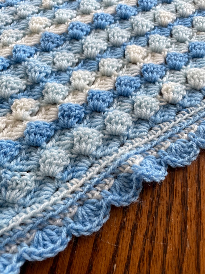 Blue Crochet Baby Afghan Crochet Baby Afghan Crochet Baby Etsy