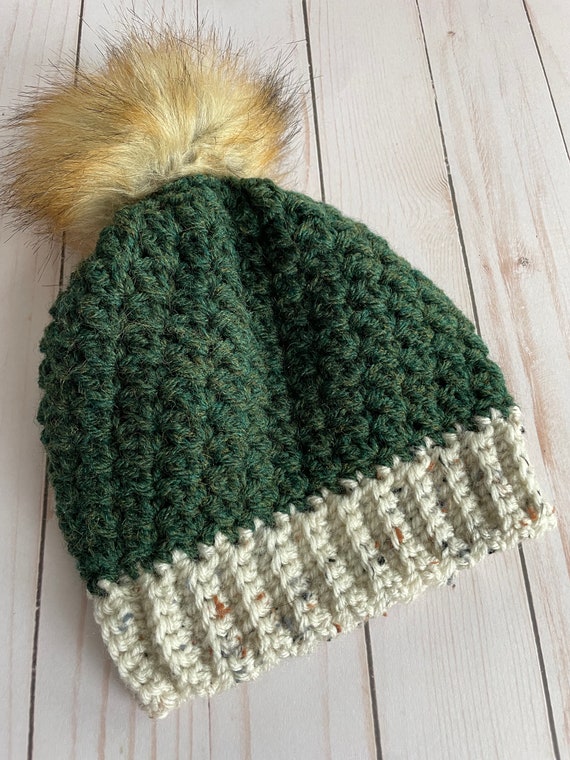 Crochet Baby Beanie, Crochet Beanie in Forest Green, Crochet Child
