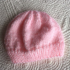 So Soft Knit Baby Girl Hat, Cozy Knitted Baby Beanie, Snuggly Hat, Newborn Girl Hat, Pink Baby Hat, Valentine Baby Hat