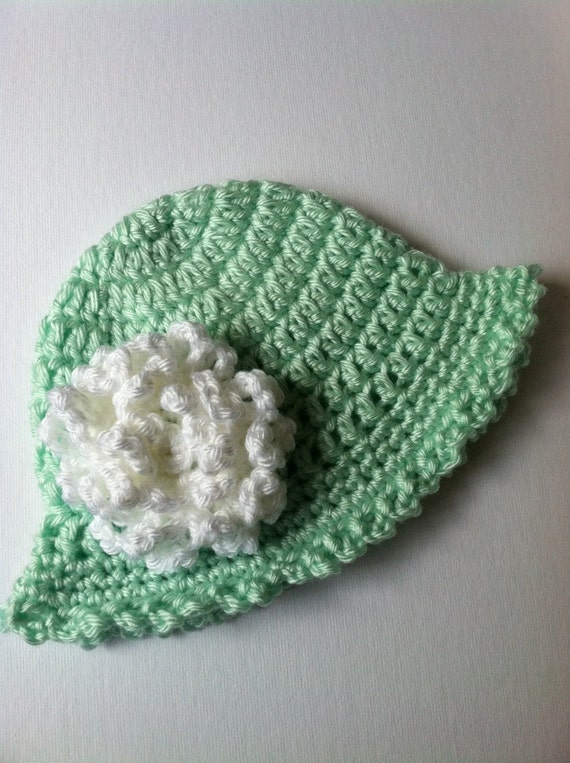 Crochet Baby Hat With Flower, Crochet Baby Hat, Newborn Hat, Baby