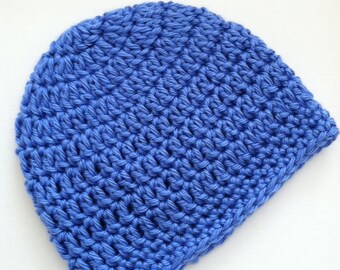 Medium Blue Gumdrop Beanie, Crochet Baby Hat, Newborn Hat, Baby Hat, Crochet Baby Beanie, Photo Prop