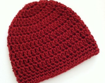 Red Beanie, Crochet Baby Hat, Newborn Hat, Baby Hat, Crochet Baby Beanie, Photo Prop