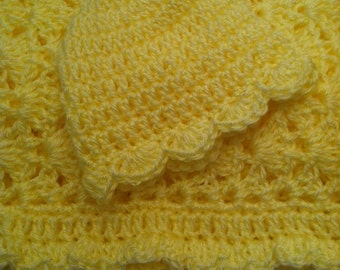 Yellow Baby Afghan, Yellow Baby Blanket,Baby Shower Gift for Baby, Yellow Baby Afghan, Newborn Girl Gift, Baby Afghan, Holiday Gift for Baby
