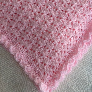 Baby Blanket, Baby Afghan, Crochet Baby Afghan, Pink Baby Afghan, Pink Crochet Baby Afghan, Crochet Baby Blanket, Valentine Gift for Baby