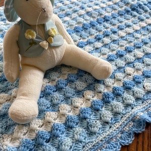 Crochet Baby Afghan Pattern, Baby Blanket Pattern, Blue Baby Afghan, Baby Afghan Pattern, Crochet Baby Afghan Pattern, Blanket Pattern image 3