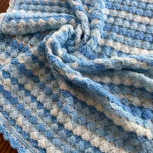 Crochet Baby Afghan Pattern, Baby Blanket Pattern, Blue Baby Afghan, Baby Afghan Pattern, Crochet Baby Afghan Pattern, Blanket Pattern image 1