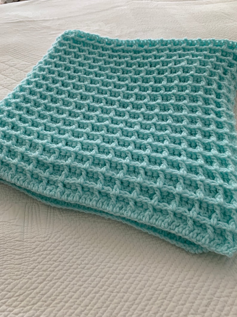 Baby Afghan Aqua Baby Blanket Cozy Baby Afghan Crochet Baby Etsy