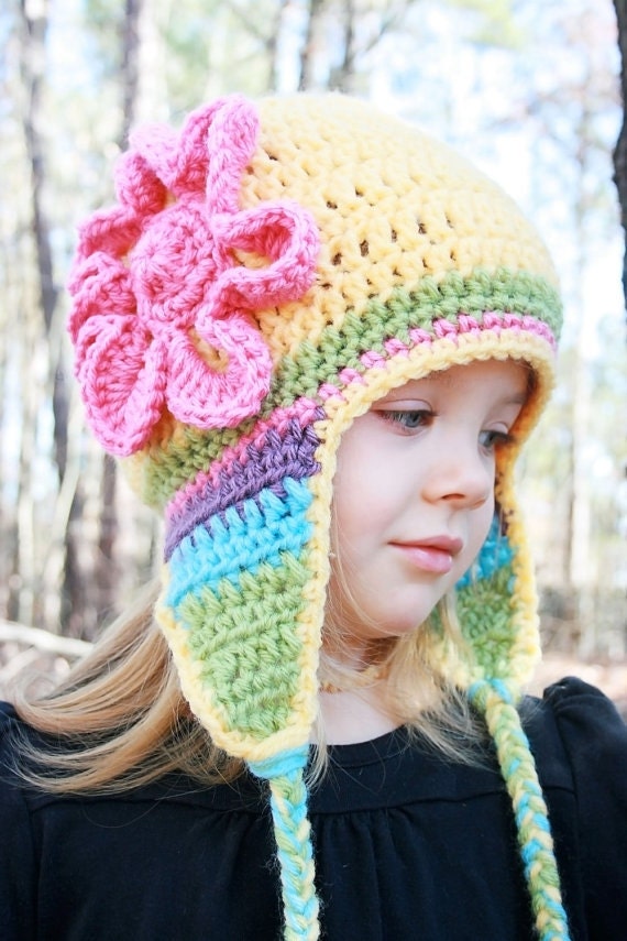 Crochet Pattern, Crochet Hat Pattern, Crochet Earflap Hat Pattern