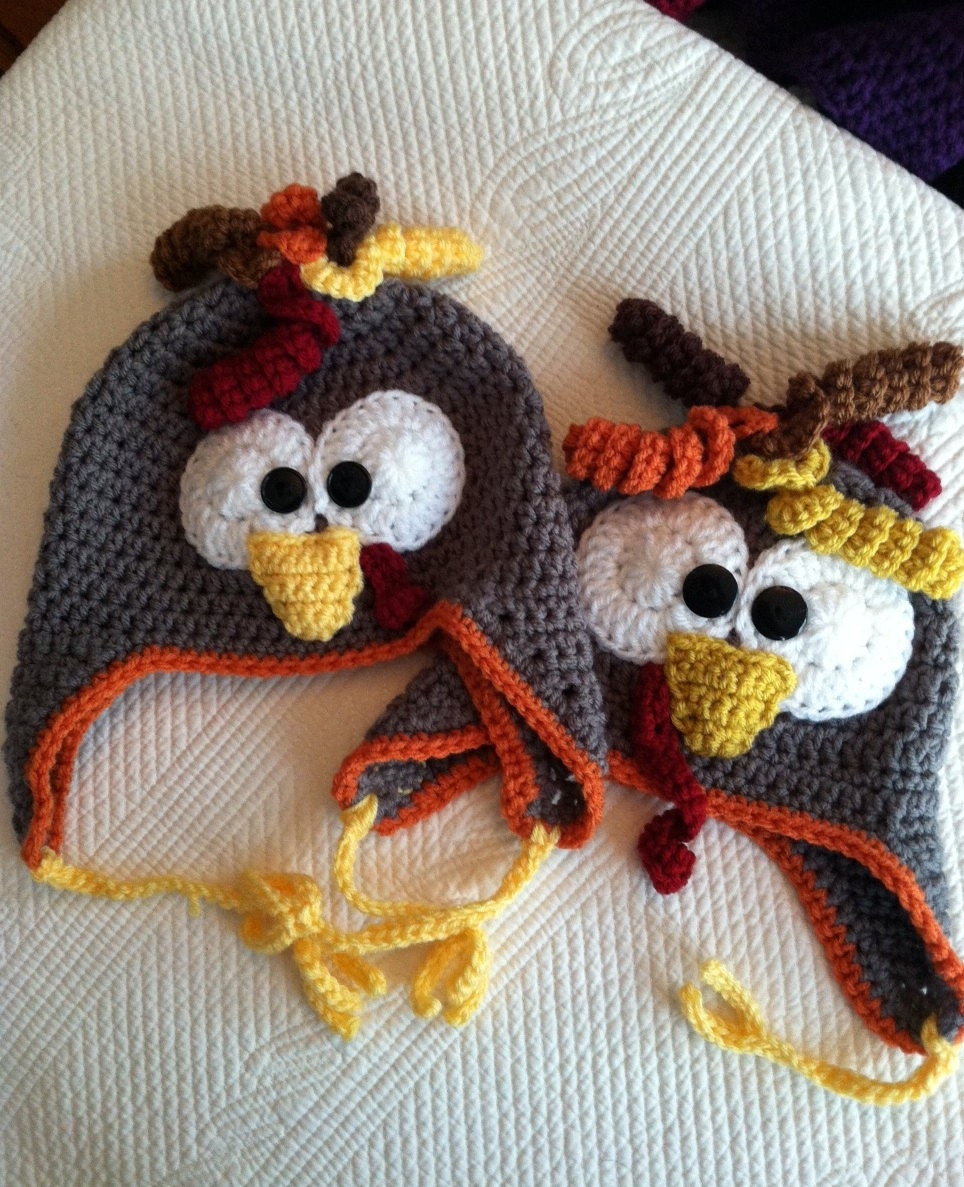 Crochet Turkey Hat Autumn Hat Baby Turkey Hat Child Turkey Hat Turkey Hat Crochet Baby Hat Thanksgiving Hat Newborn Hat Child Hat Etsy