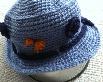 Crochet Baby Hat, Child Hat, Child Fishing Hat, Baby Fishing Hat, Little Boy Hat, Newborn Hat, Fishing, Blue Hat
