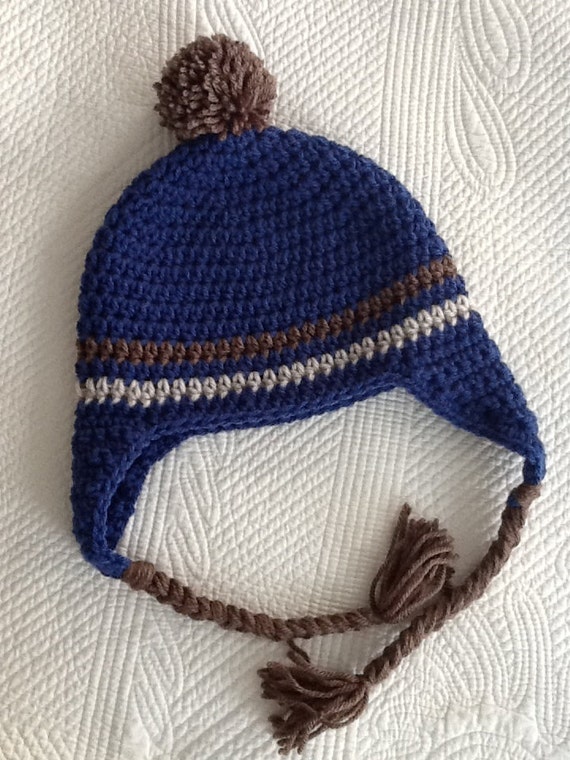 blue and brown hat