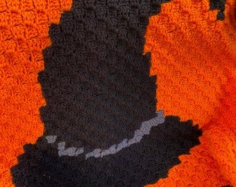 Halloween Afghan Pattern, Witch Hat Afghan, Easy Crochet C2C Afghan Pattern, Halloween Blanket Pattern, Crochet C2C Blanket Pattern,