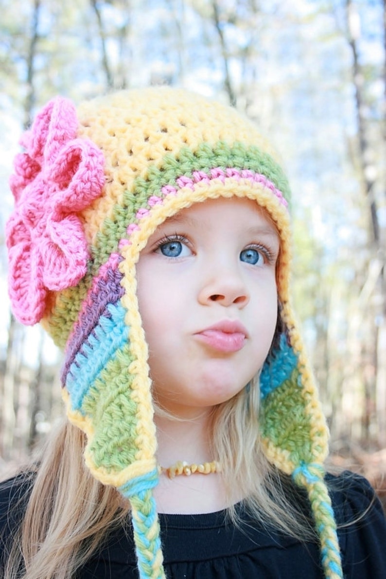 CRoChet PAtTerN, Crochet Hat Pattern, Crochet Earflap Hat Pattern, Child Hat Pattern, Pattern Crochet Hat, Crochet Child Hat Pattern image 3