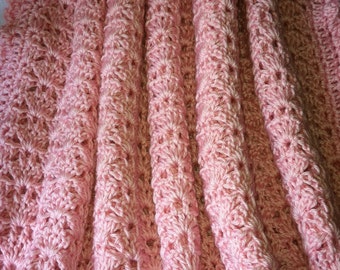 Baby Blanket, Baby Afghan Dusty Rose, Pink Crochet Baby Afghan, Pink Baby Blanket, Crochet Baby Afghan, Crochet Baby Blanket