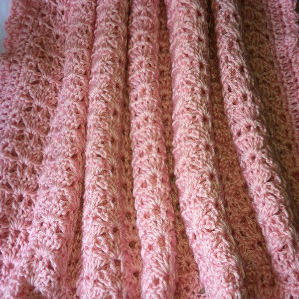 Baby Blanket, Baby Afghan Dusty Rose, Pink Crochet Baby Afghan, Pink Baby Blanket, Crochet Baby Afghan, Crochet Baby Blanket