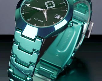 Vintage Green Watch for Men and Women | Unisex Emerald Dial Stainless Steel Timepiece